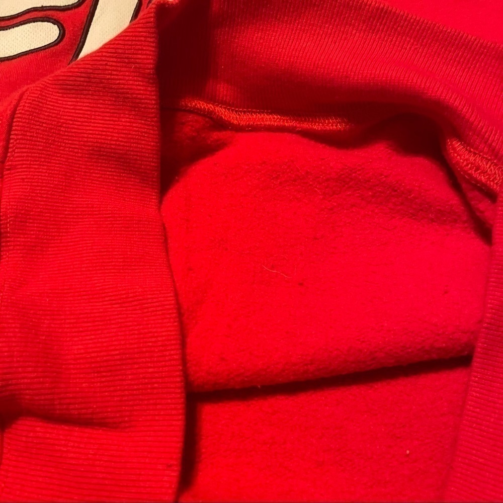Fila Red Unisex Long Sleeve Hoodie with Kangaroo Pocket Sz. L - Picture 10 of 13